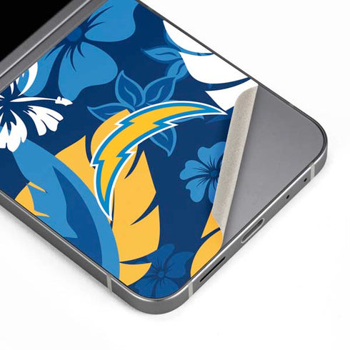 NFL Los Angeles Chargers Tropical Print Galaxy Z Flip6 Skin
